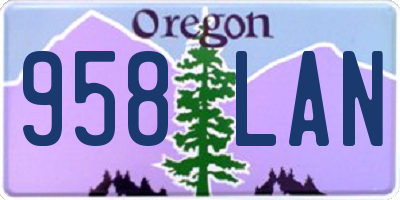 OR license plate 958LAN