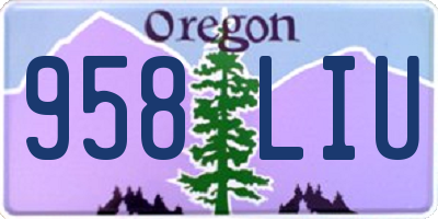 OR license plate 958LIU