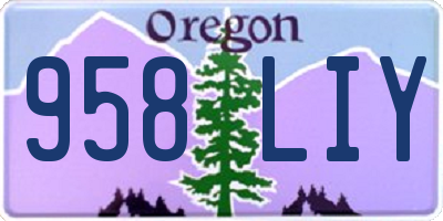 OR license plate 958LIY