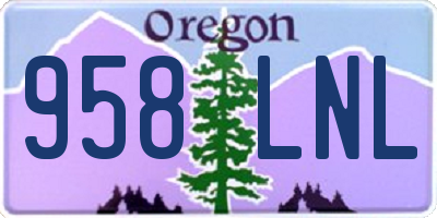 OR license plate 958LNL
