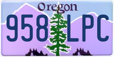 OR license plate 958LPC