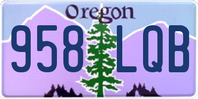 OR license plate 958LQB