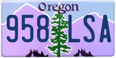 OR license plate 958LSA
