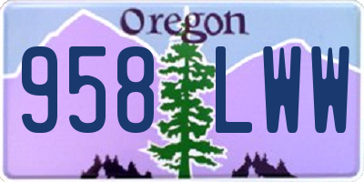 OR license plate 958LWW