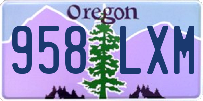 OR license plate 958LXM