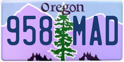 OR license plate 958MAD