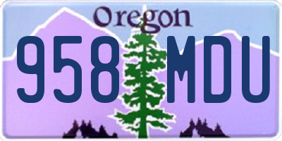 OR license plate 958MDU
