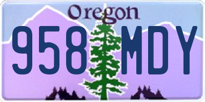 OR license plate 958MDY