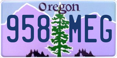 OR license plate 958MEG