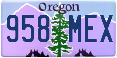OR license plate 958MEX