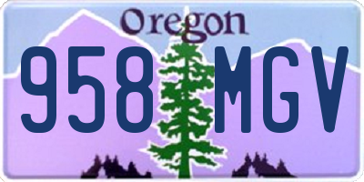OR license plate 958MGV