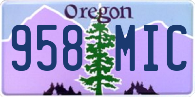 OR license plate 958MIC