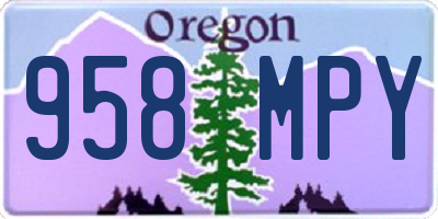 OR license plate 958MPY