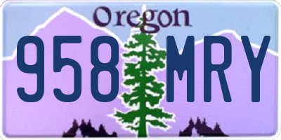 OR license plate 958MRY