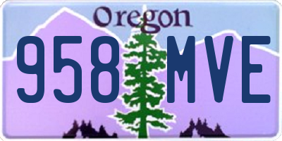 OR license plate 958MVE