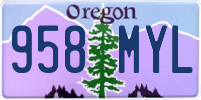 OR license plate 958MYL