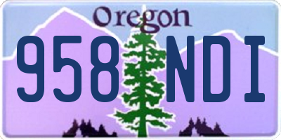 OR license plate 958NDI