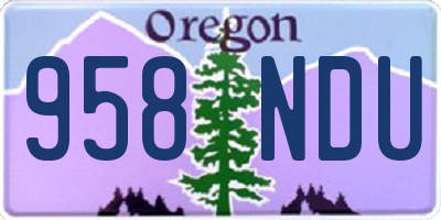 OR license plate 958NDU