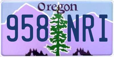 OR license plate 958NRI