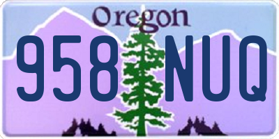 OR license plate 958NUQ
