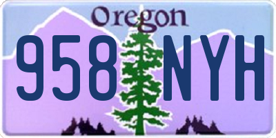 OR license plate 958NYH
