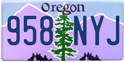 OR license plate 958NYJ