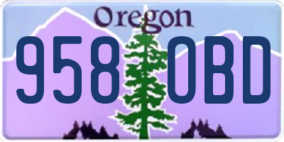 OR license plate 958OBD