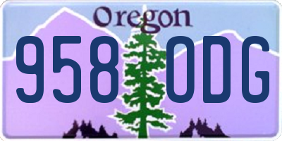 OR license plate 958ODG