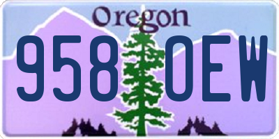 OR license plate 958OEW