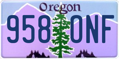OR license plate 958ONF