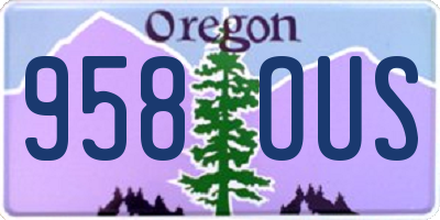 OR license plate 958OUS
