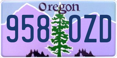 OR license plate 958OZD