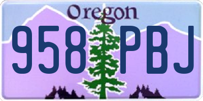 OR license plate 958PBJ