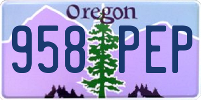 OR license plate 958PEP