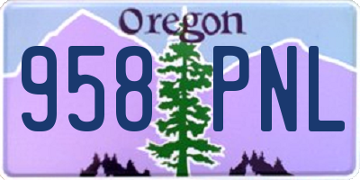 OR license plate 958PNL
