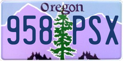 OR license plate 958PSX
