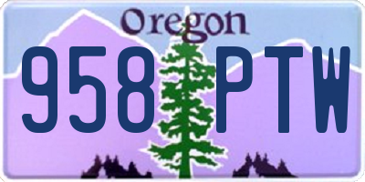 OR license plate 958PTW