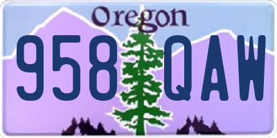 OR license plate 958QAW