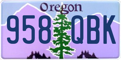 OR license plate 958QBK
