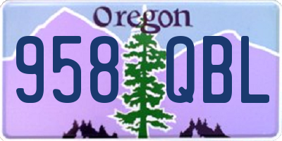OR license plate 958QBL