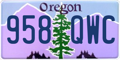 OR license plate 958QWC