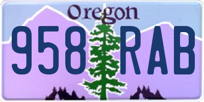 OR license plate 958RAB