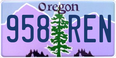 OR license plate 958REN