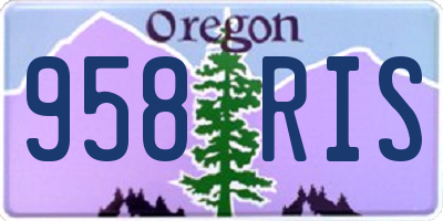 OR license plate 958RIS