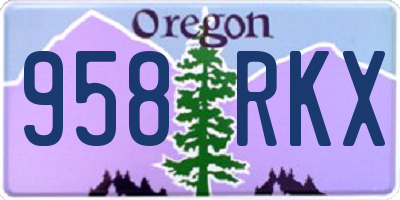 OR license plate 958RKX