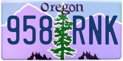 OR license plate 958RNK