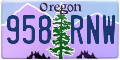 OR license plate 958RNW