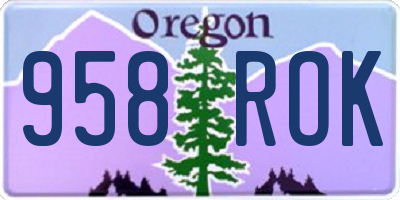 OR license plate 958ROK
