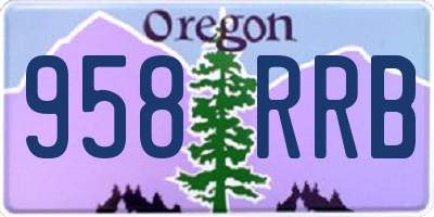 OR license plate 958RRB