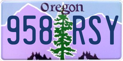 OR license plate 958RSY